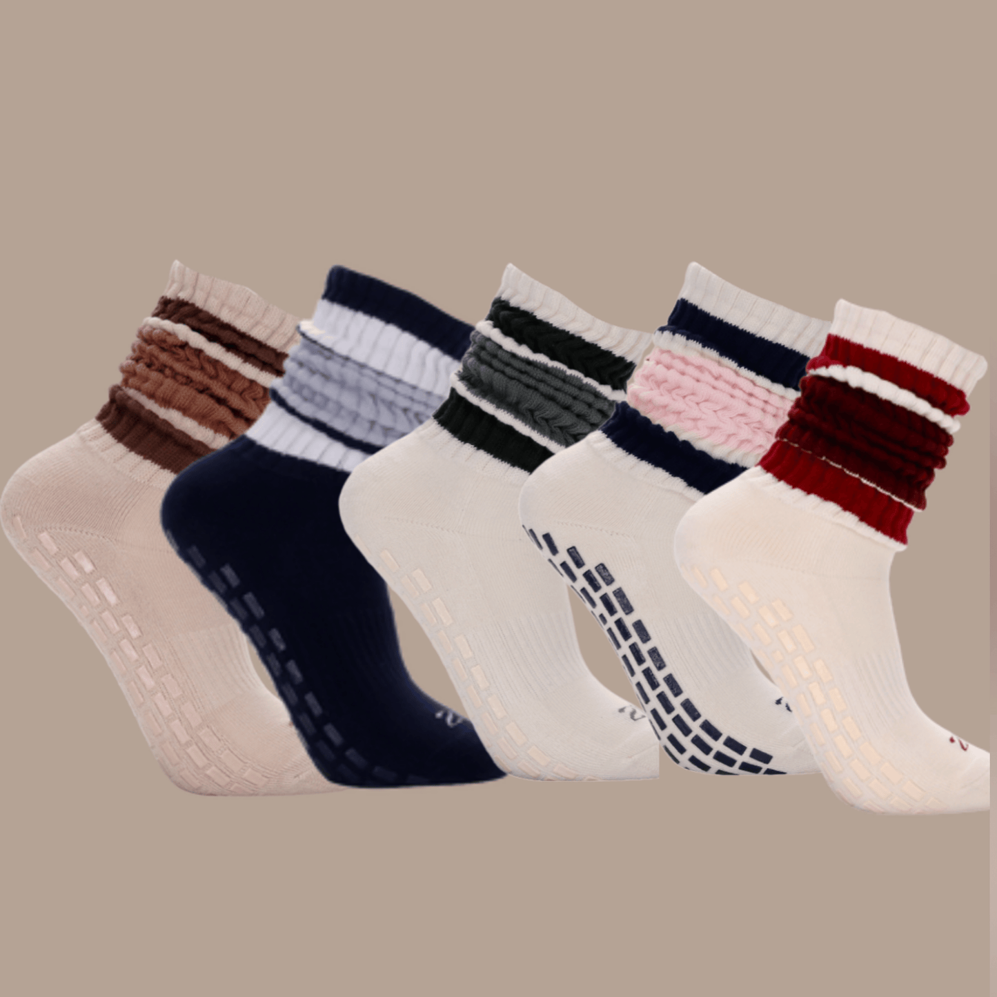 Ultimate Grip Stripey Slouch Socks