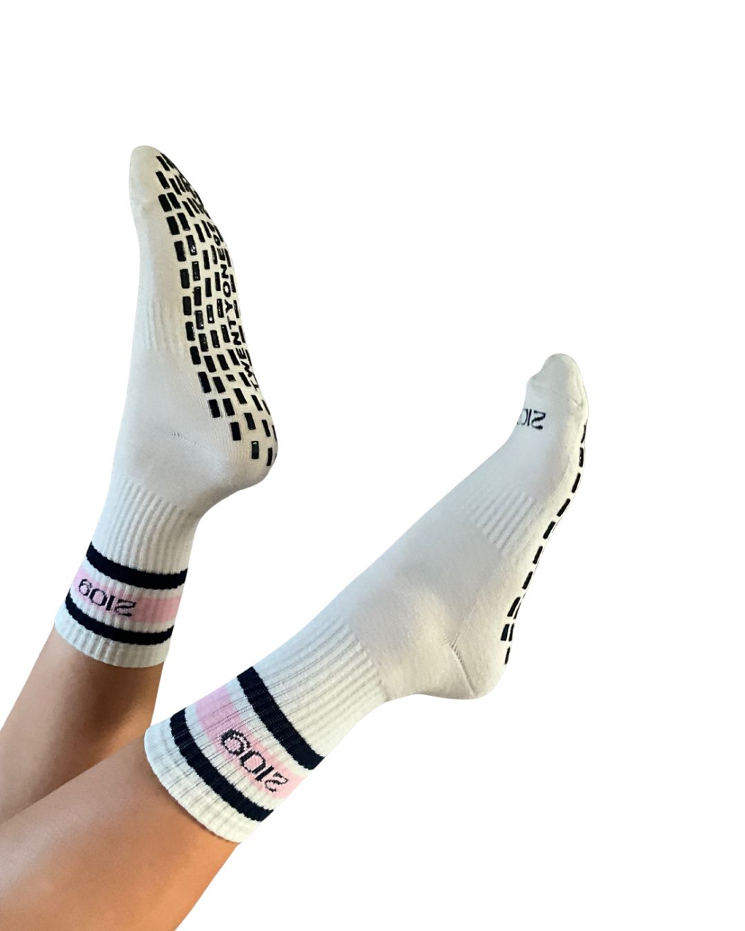 Ultimate Grip Crew Socks - Navy Rose
