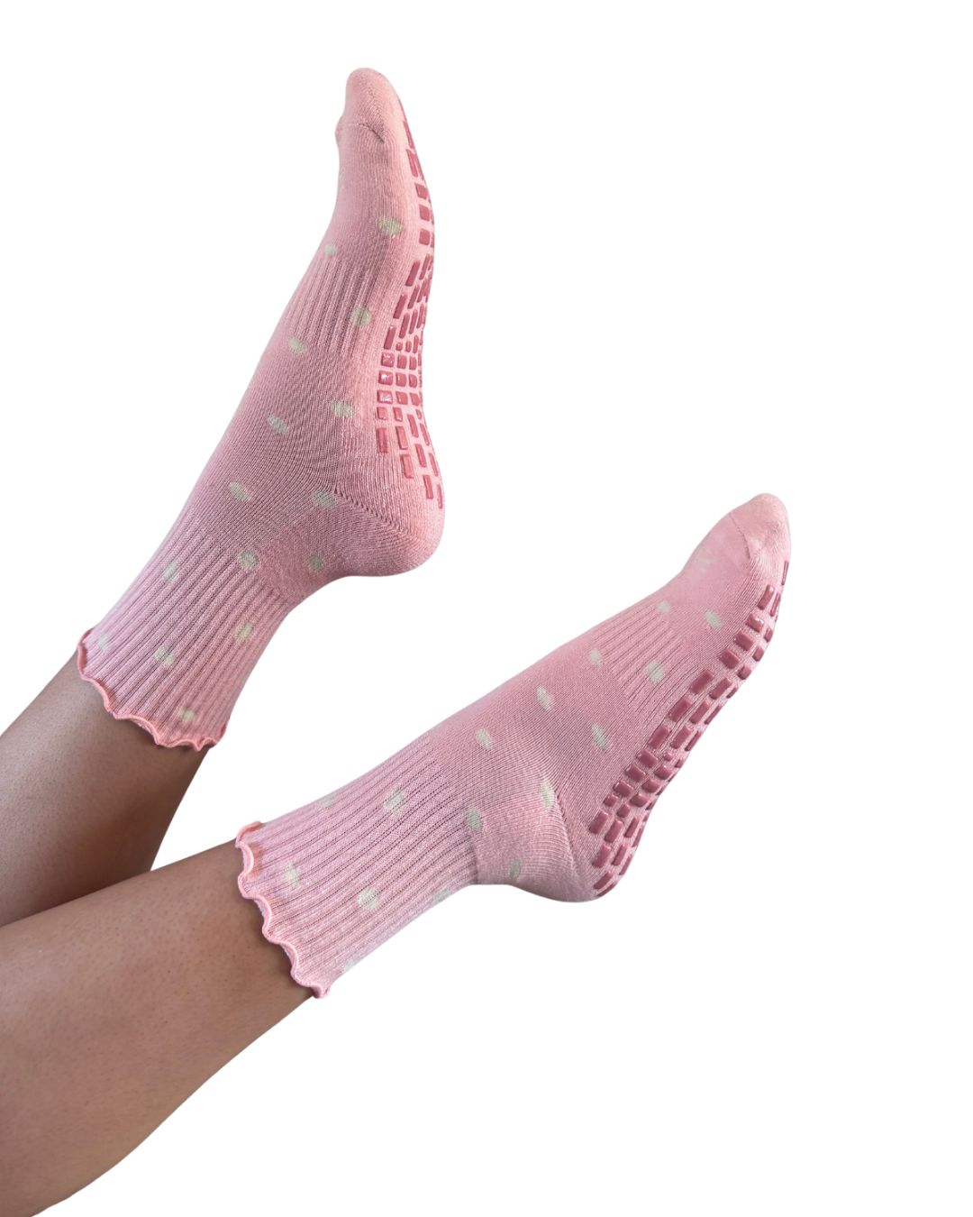 Ultimate Grip Ruffle Socks - Strawberry and Cream