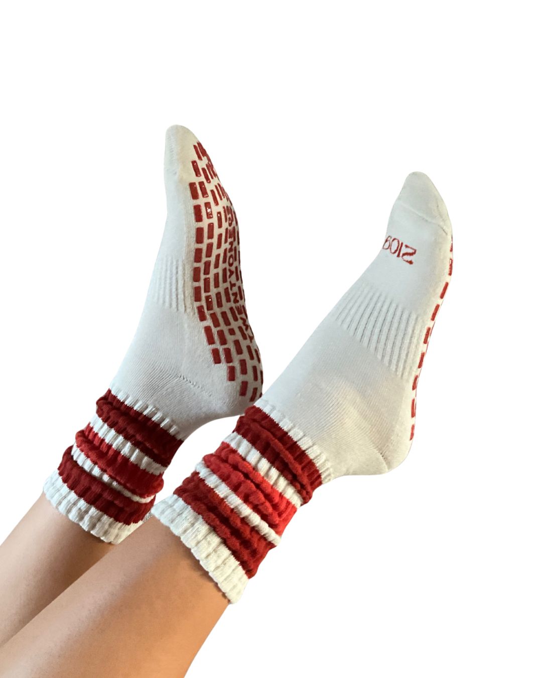 Ultimate Grip Stripey Slouch Socks - Burnt Orange