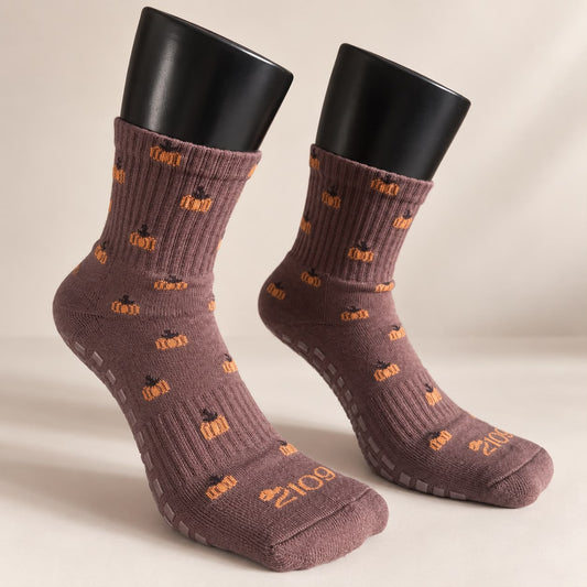 Ultimate Grip Crew Socks - Spiced Pumpkin
