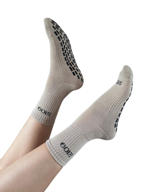 Ultimate Grip Crew Socks - Cappuccino & Black
