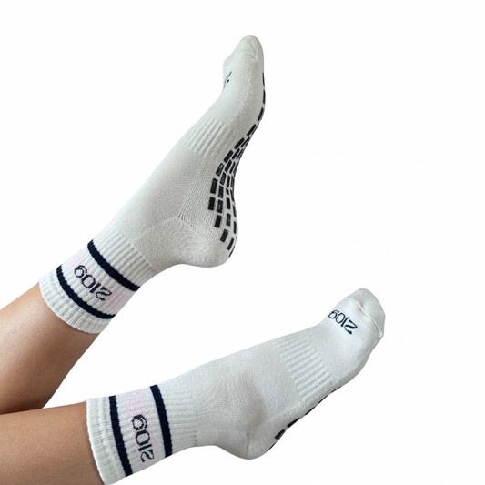 Ultimate Grip Crew Socks - Navy Rose
