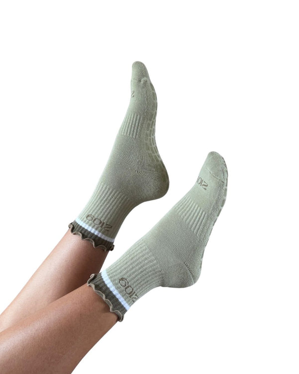 Ultimate Grip Ruffle Socks - Pistachio Stripe – TwentyOne09