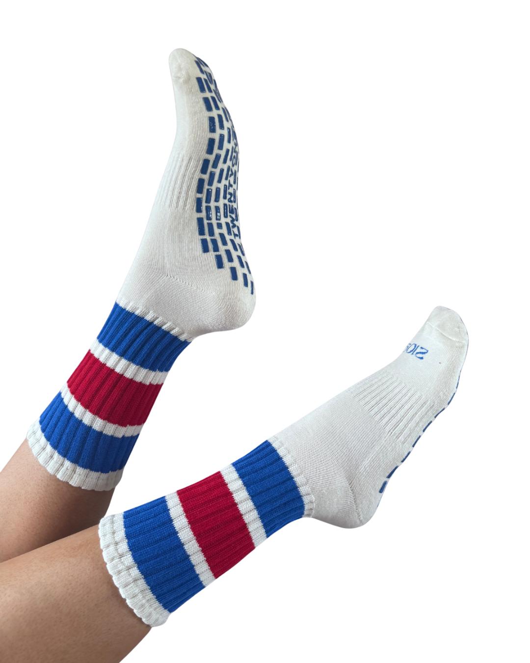 Ultimate Grip Stripey Slouch Socks - Retro