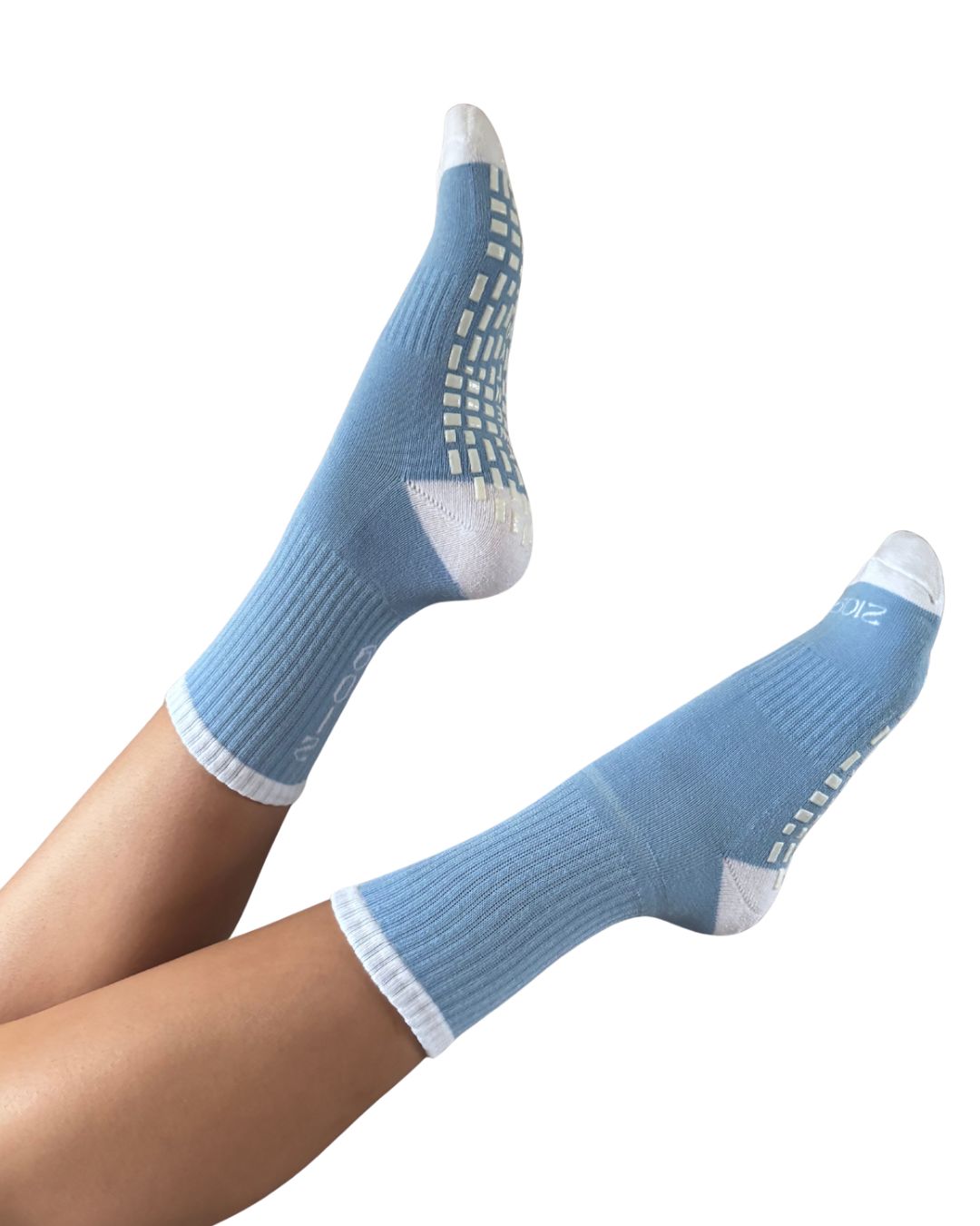 Ultimate Grip Crew Socks - Light Blue