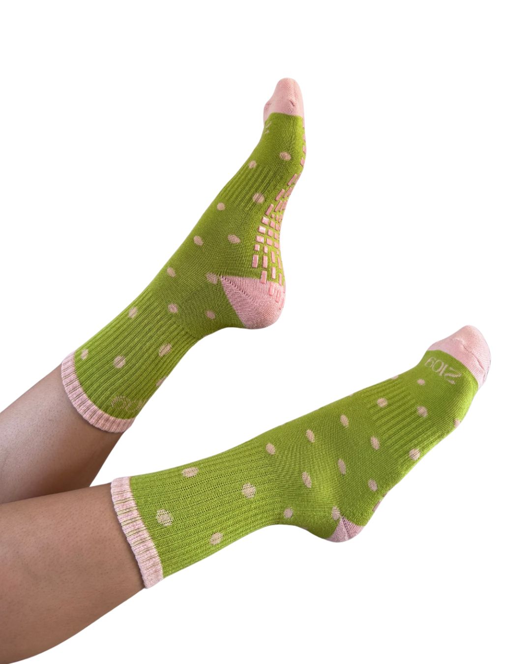 Ultimate Grip Crew Socks - Matcha