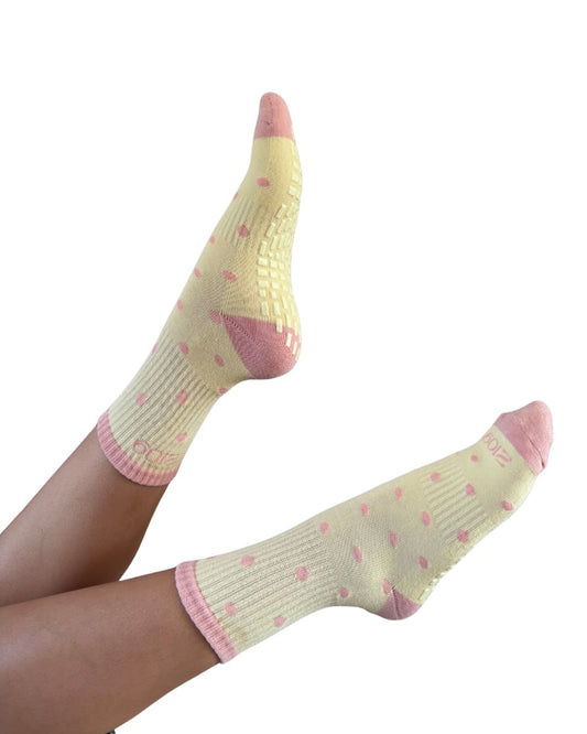 Ultimate Grip Crew Socks - Pink Lemonade
