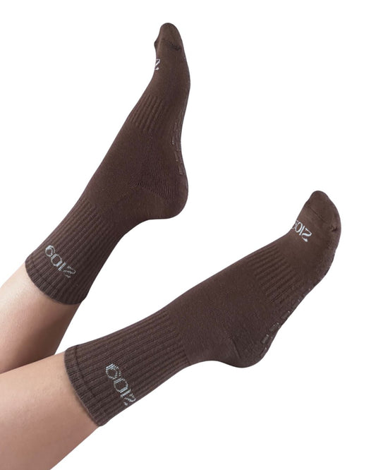 Ultimate Grip Crew Socks - Forest Brown