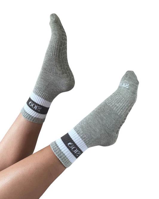 Ultimate Grip Crew Socks - Grey & Charcoal