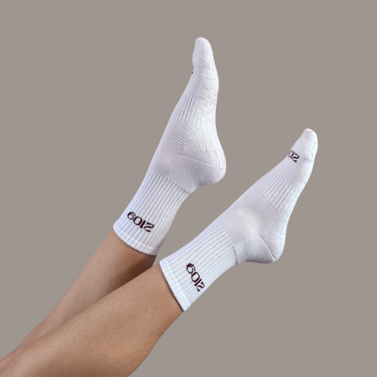 Ultimate Grip Crew Socks - White